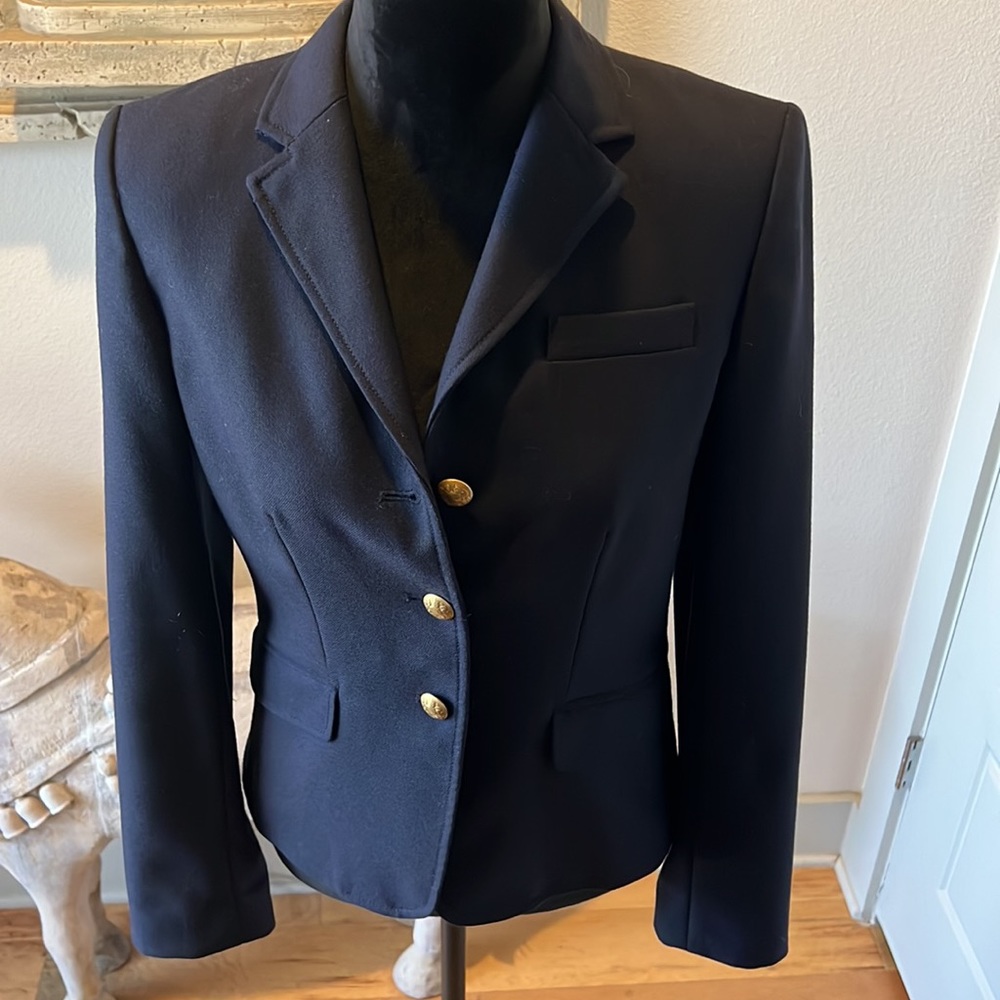 J. Crew Navy Single-Breasted Blazer with Gold Buttons - Picture 2 of 10
